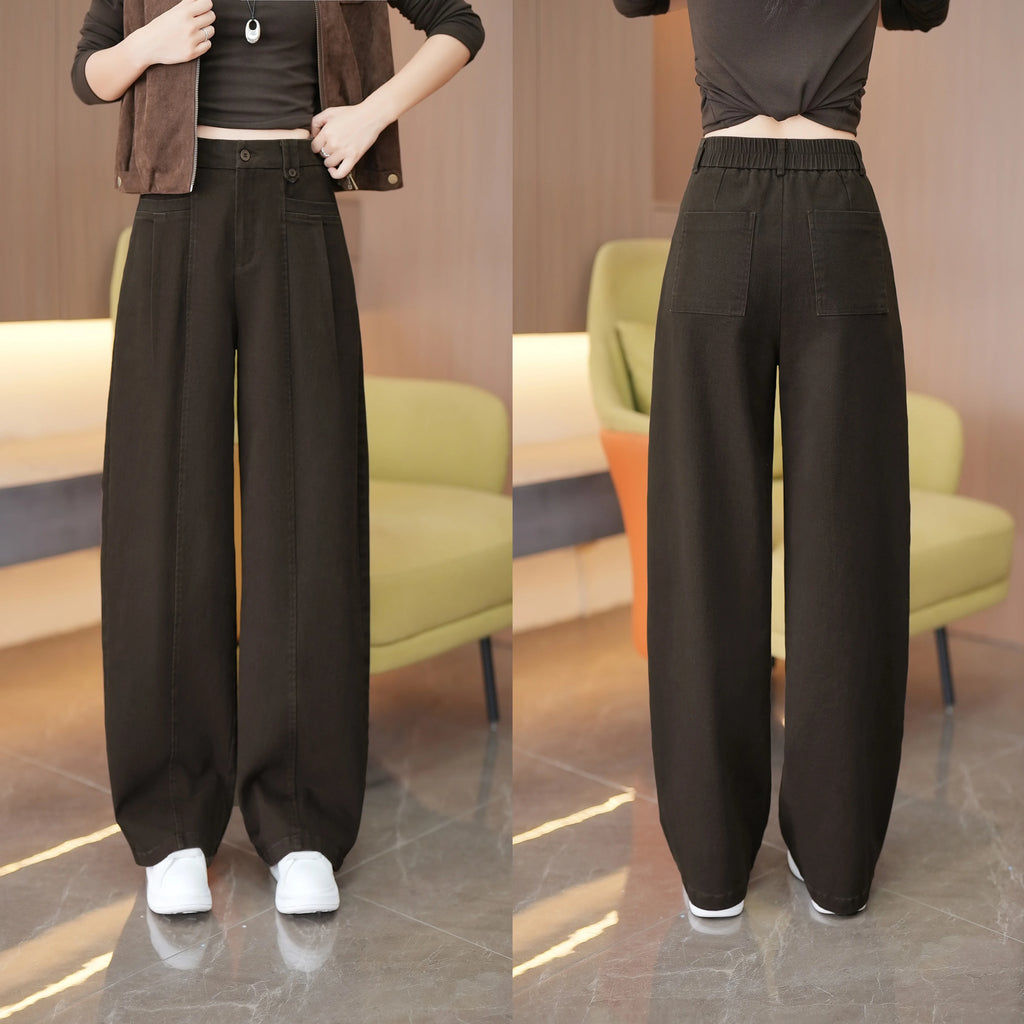 American tooling style high waist straight scimitar pants women's 2026 autumn and winter new loose drape and thin casual wide-leg pants