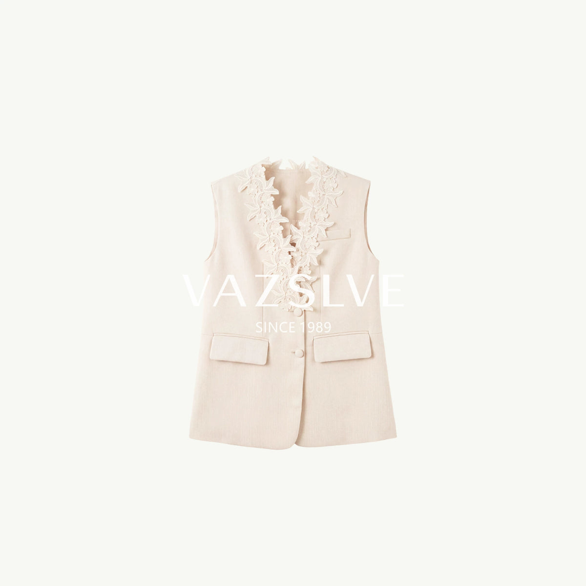 [VAZSLVE/New Luxury Products] Leak-picking design V-neck texture bright silk versatile vest 363153