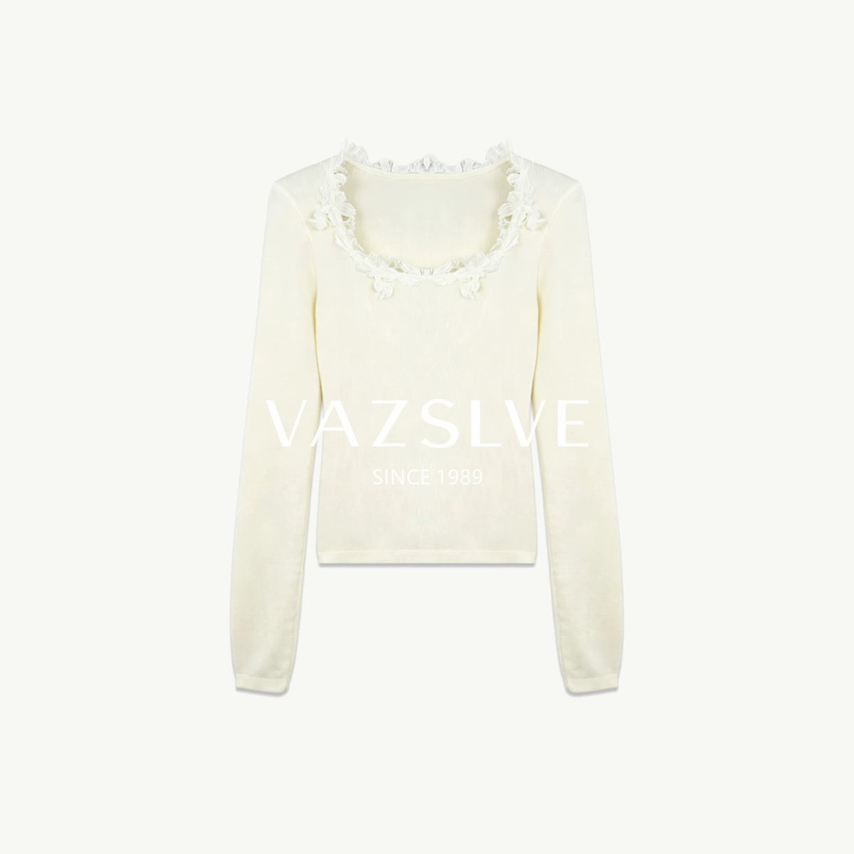 [VAZSLVE/New Luxury Products] Leak Picking French Wool Lace Splicing Wool Bottom Top 963120