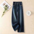 Retro casual straight-leg jeans women's 2026 autumn new great-looking loose hip-covering high-waisted wide-leg pants
