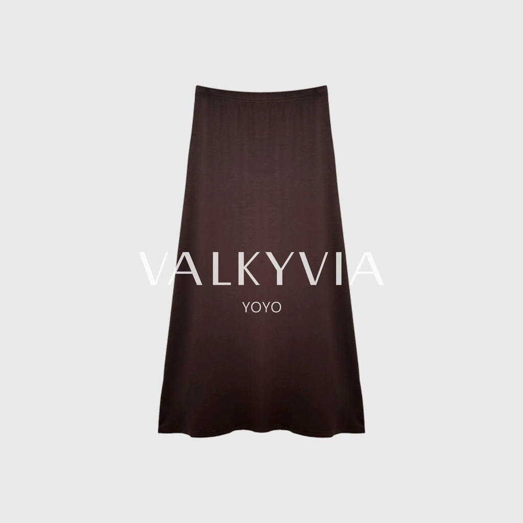 [Valkyvia/Yoyo Luxury Products] [Korean Minimalism] Temperament Soft Waxy Drape Straight Skirt 263133