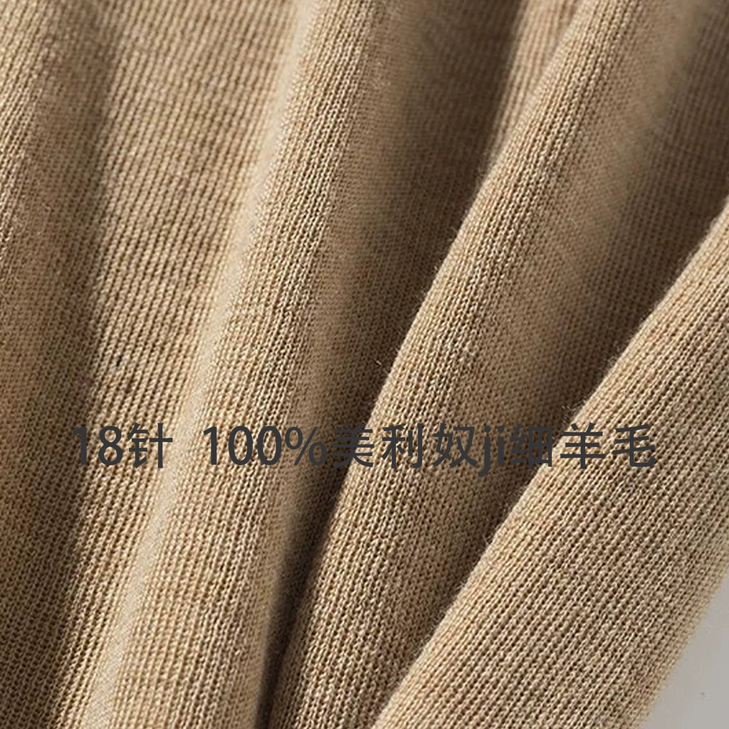 Special Offer! Seamless 100% superfine wool comfort-fit mock-neck long-sleeve knit top sweater