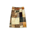 [Huahua Recommendation] Retro splicing printing high waist drape knee skirt 963151