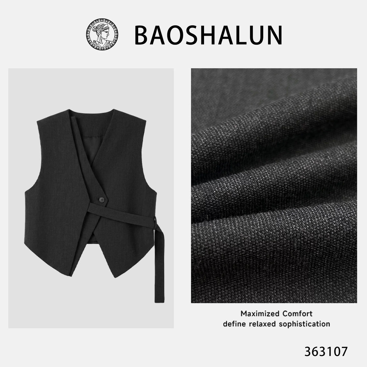 [Mina Exclusive] [Advanced Intelligence] Fashion and Chic Design V-Neck Vest + Pants Set 363107