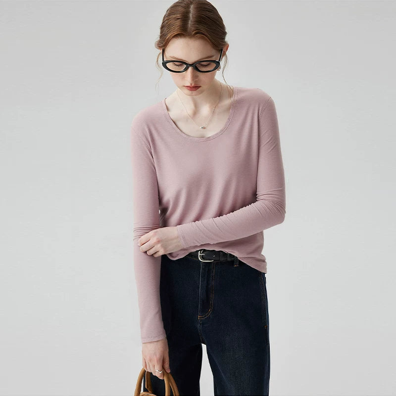 [Valkyvia/Yoyo] [Water Drop T] Tencel Wool Skin-friendly Zero Pressure Skinny Top 353098