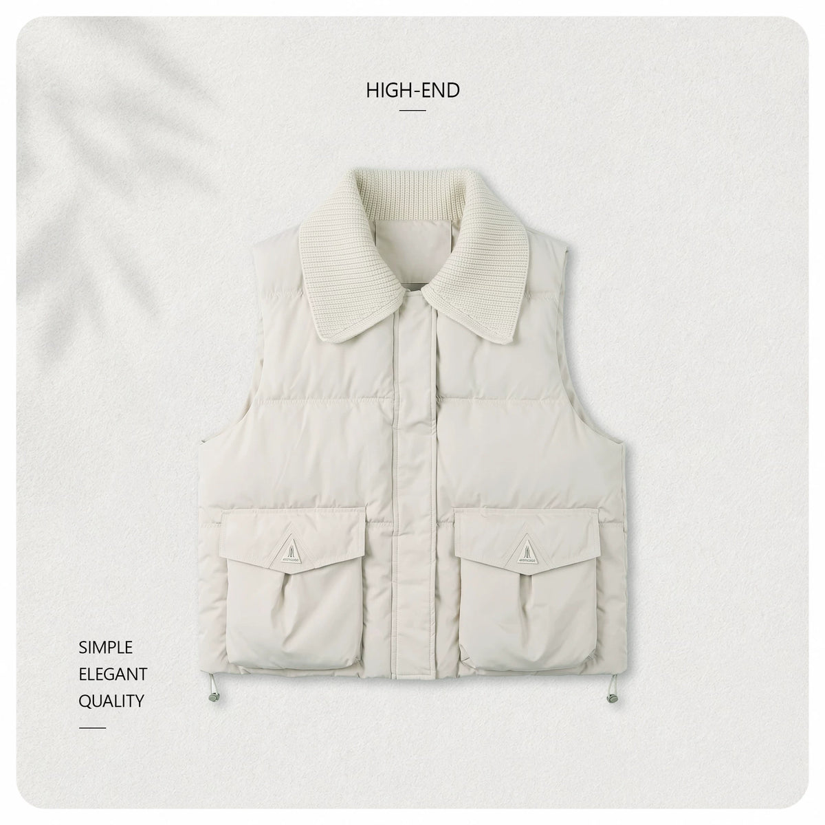 [Exclusive to Binbin] Yunrou folding jacket gentle lapel loose big pocket sleeveless vest jacket 263499
