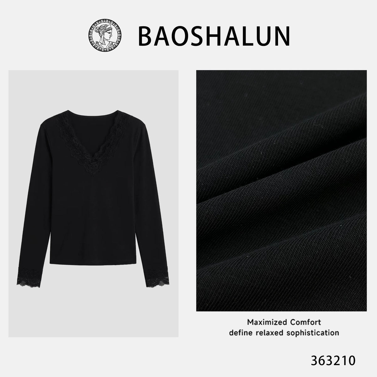 [Mina Exclusive] [Lace Light Weaving] French V-Neck Splicing Lace Lace Top 363210