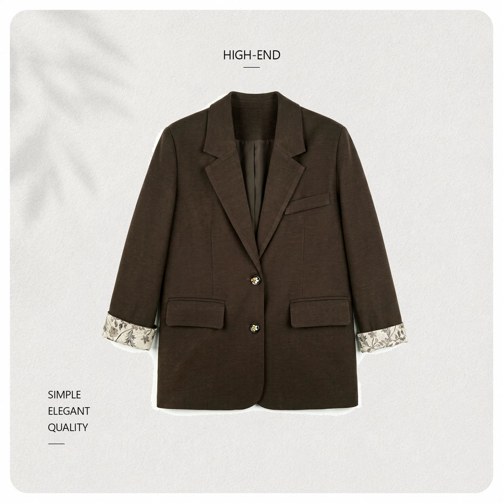 【Valkyvia/Yoyo】Fashionable, Stylish Retro Color-Block Blazer 363078