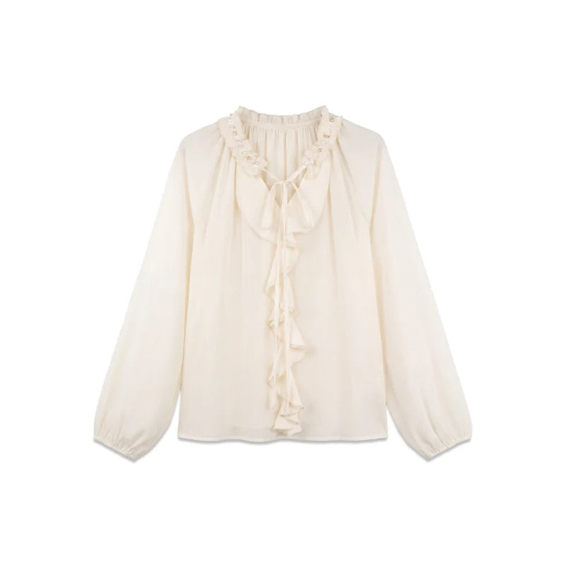 [Valkyvia/Yoyo] French fungus edge strap down loose top 963166