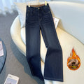 Fleece-Lined Thickened Women's 2026 New Winter Tapered High-Waisted Slim Straight-Leg Casual Versatile Pants