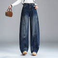 American high street drooping wide-leg jeans women's 2026 autumn new retro loose and thin high-waisted scimitar pants