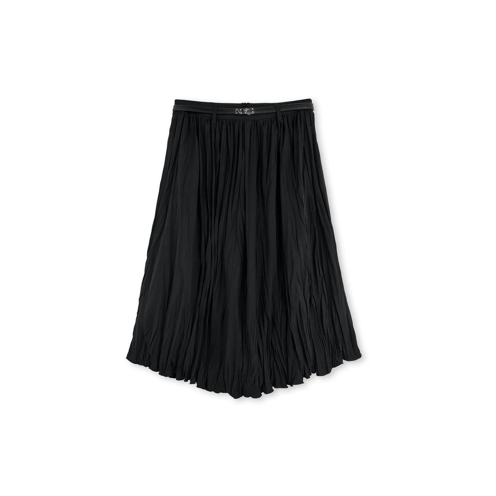 [Bin Bin Exclusive] Stylish high-end texture pleated and thin with belt skirt 363173