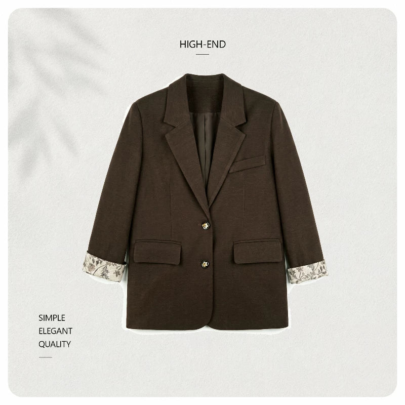 【Valkyvia/Yoyo】Fashionable, Stylish Retro Color-Block Blazer 363078
