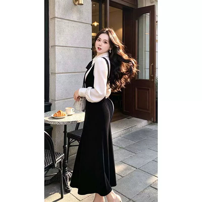 瑞瑞定制【南法千金】无拉链 高端名媛女2026春收腰显瘦长裙D3722