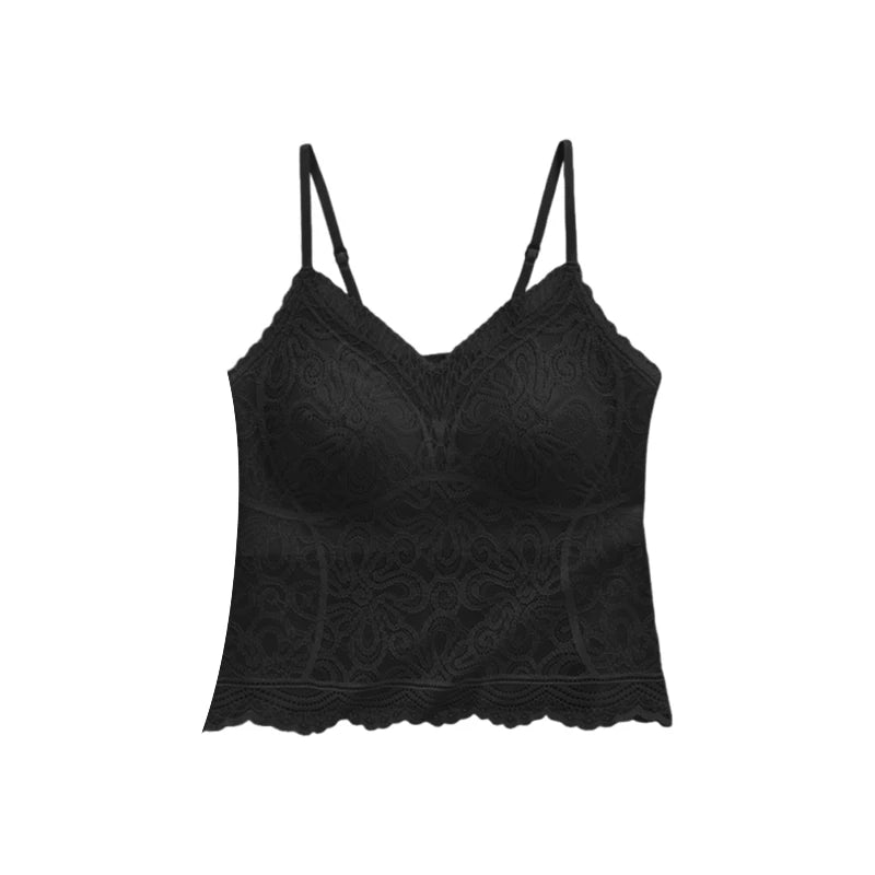 [Soft yarn lace] One-piece cup V-neck beautiful back sling 263129
