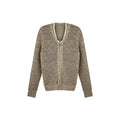 [Bin Bin Exclusive] [Bead Chain Soft Weaving] Textured Light Luxury Chain Round Neck Skinny Long Sleeve Knitted Sweater 863629