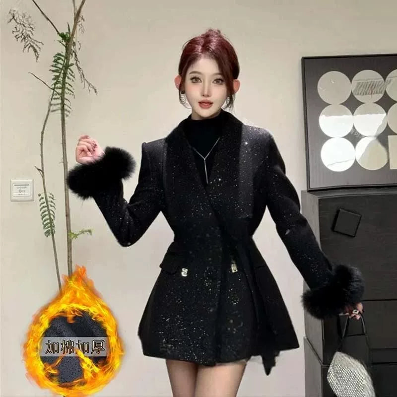 pj【RuiRui Custom】【Padded, Thickened with Lining】Wool Coat 2025 New Women's Wear QY0101
