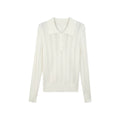 [Bin Bin Exclusive] [Weaving Overture] Simple Temperament POLO Neck Lyocell Knitted Top M361088