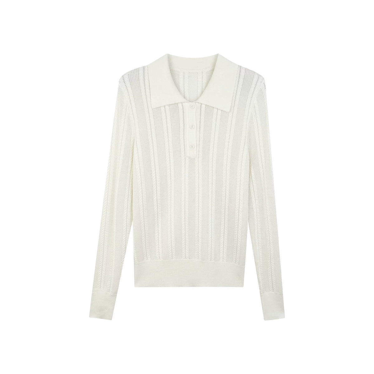 [Bin Bin Exclusive] [Weaving Overture] Simple Temperament POLO Neck Lyocell Knitted Top M361088