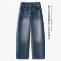 Retro and old washed jeans for women's 2026 autumn new small loose hip covering nine-point wide-leg scimitar pants