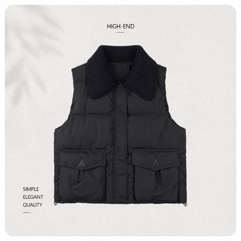 [Exclusive to Binbin] Yunrou folding jacket gentle lapel loose big pocket sleeveless vest jacket 263499