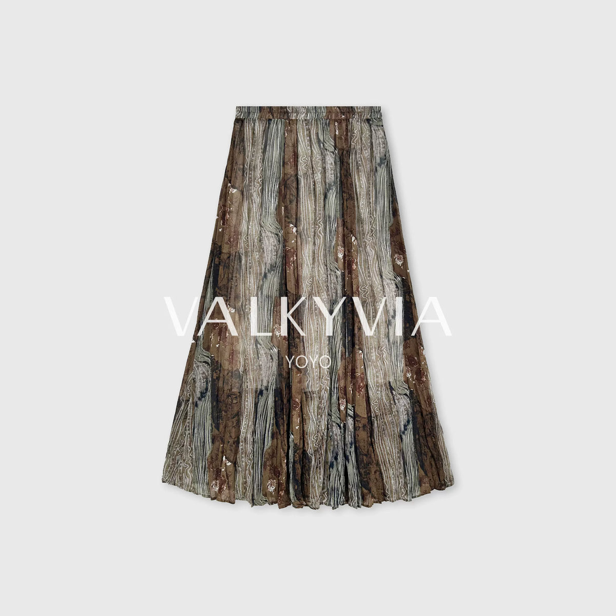 [Valkyvia/Yoyo Luxury] Retro gradual change smudged pendulum pleated skirt 362173