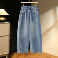 American design sense retro wide-leg jeans women's 2026 autumn new high waist drape and thin casual scimitar pants